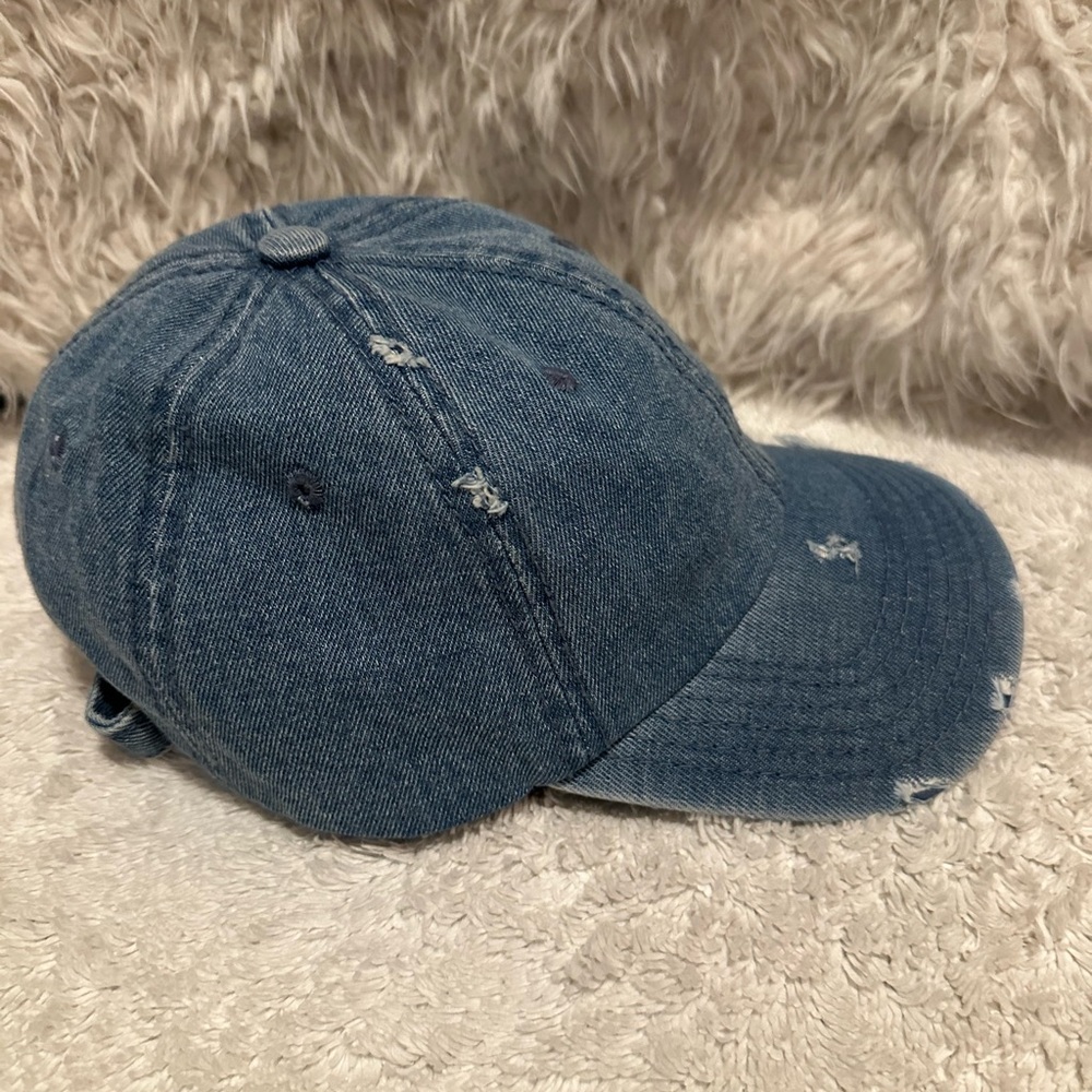 Distressed Denim Cap - Picture 2 of 3